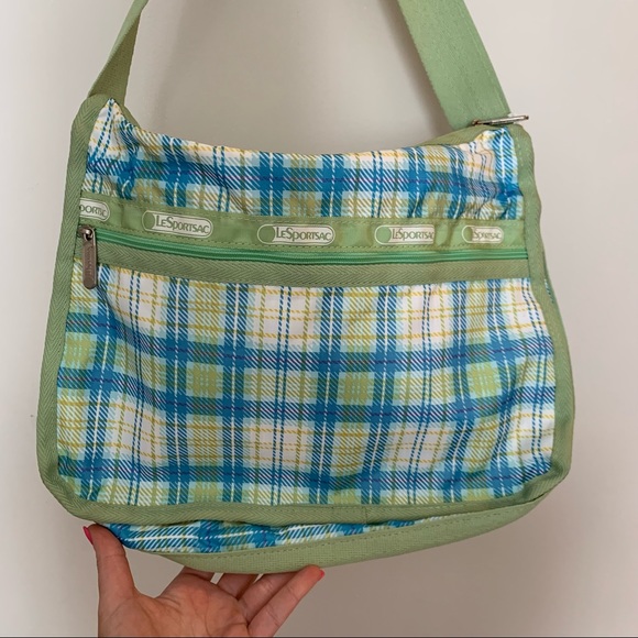 LeSportsac Blue & Green Plaid Crossbody Bag - Picture 7 of 13